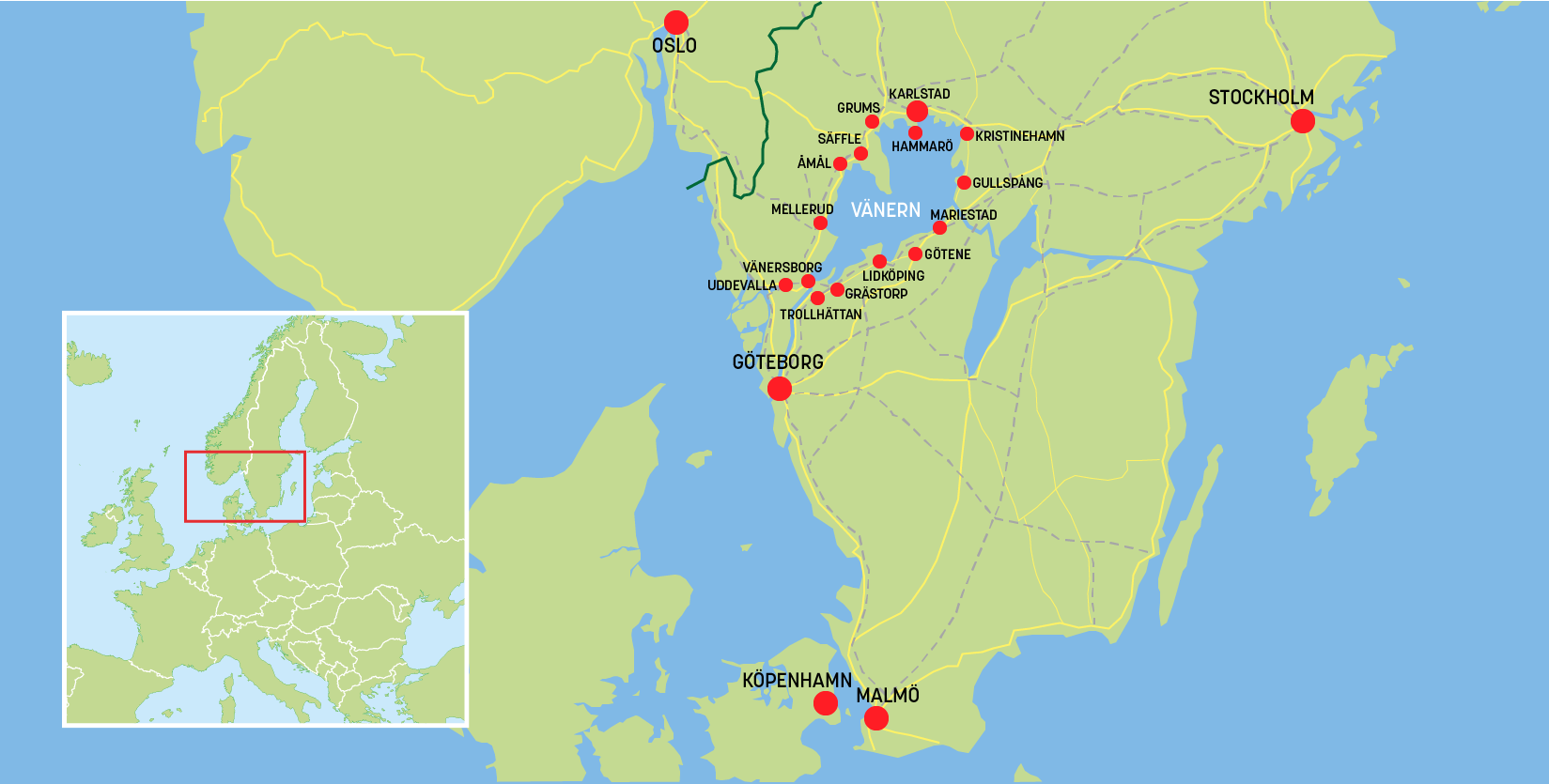 Översiktskarta Vänern